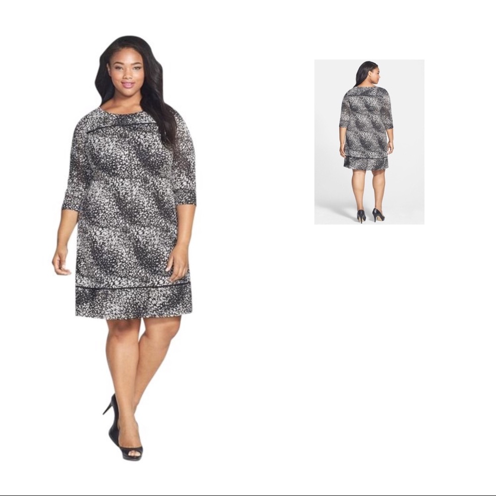 Print Knit Shift Dress Plus size 14W